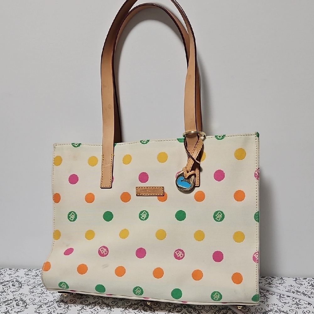 Dooney & Burke Polka Dot Canvas Tote Bag